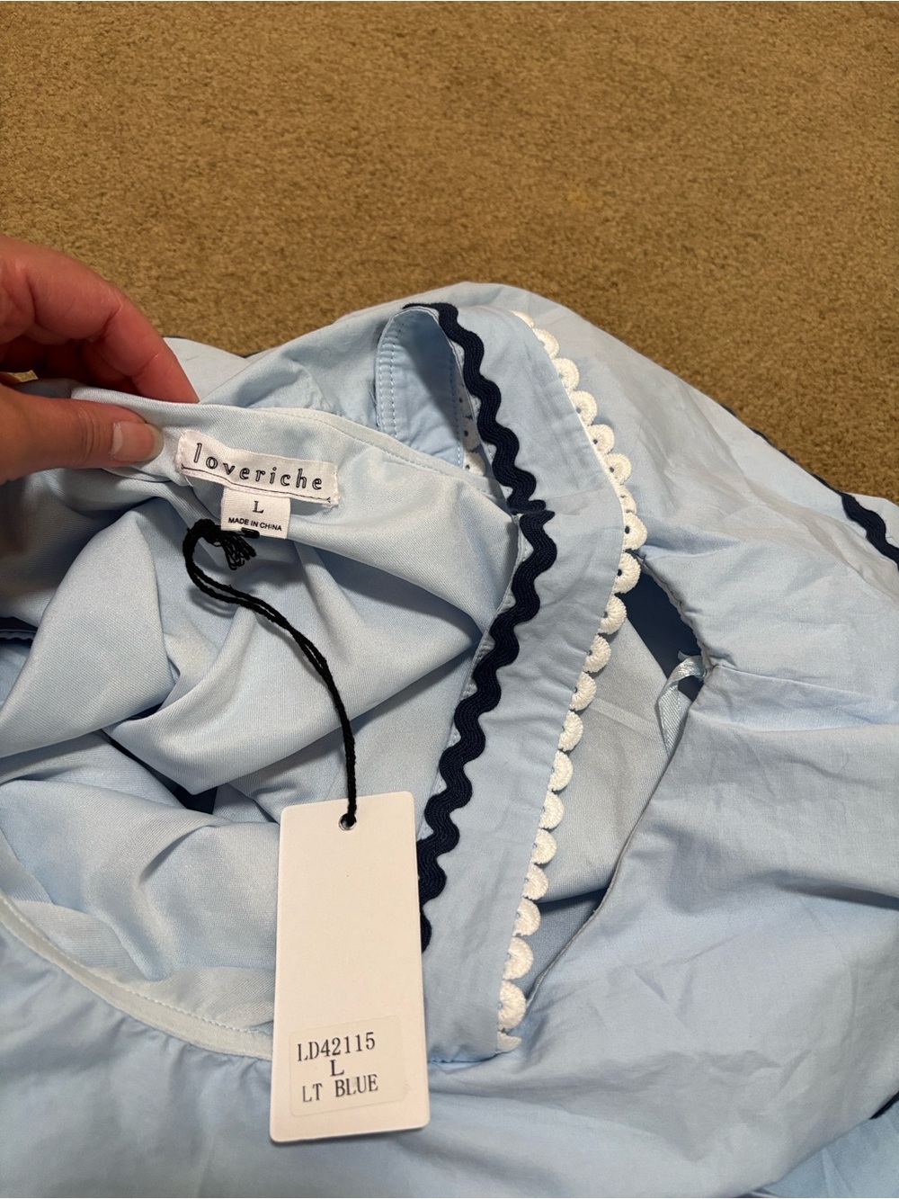 Love Riche Light Blue Ruffle One-Shoulder dress - Picture 4 of 7
